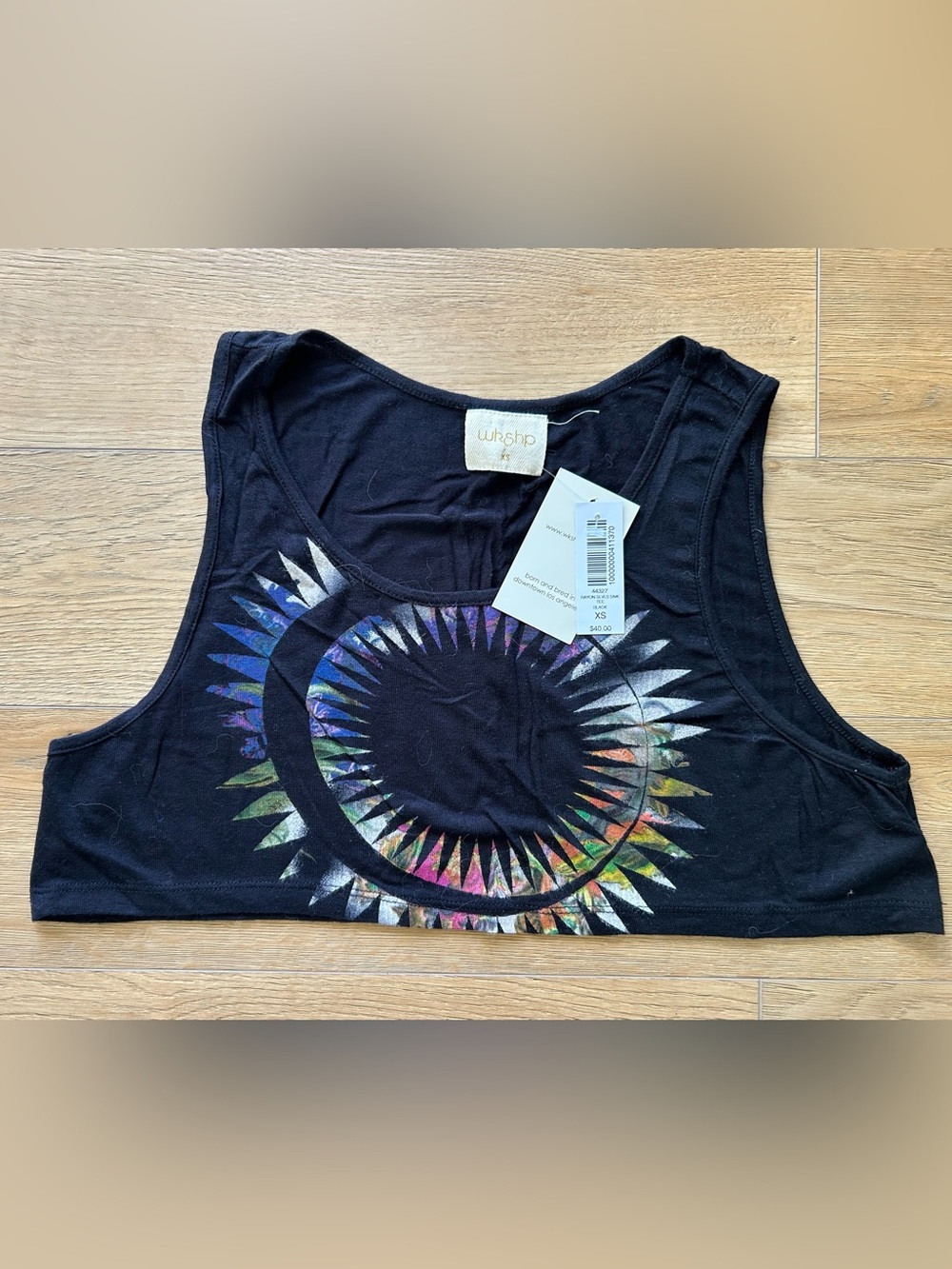 WkShp Rayon Sleeveless Scoopneck Abstract Graphic Tank Top XS NWT